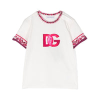 majolica-print t-shirt in white