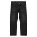 stonewashed straight-leg jeans