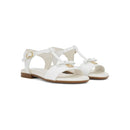logo-plaque t-bar sandals in white