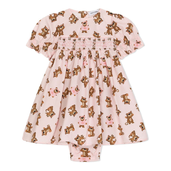 SHORT-SLEEVE DRESS SET IN PINK