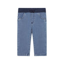 DRAWSTRING WAIST COTTON-BLEND PANTS