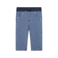 DRAWSTRING WAIST COTTON-BLEND PANTS